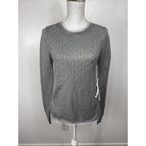 Maddie JS Lined Mohair Blend Sweater Gray NWT - Picture 3 of 16